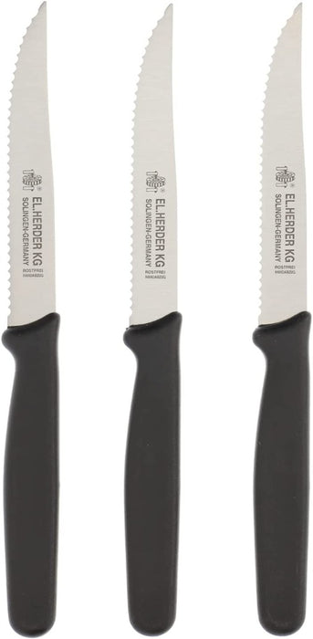 El Herder - Herder Steakmessen, Set van 3 Stuks, RVS, Zwart - El Herde