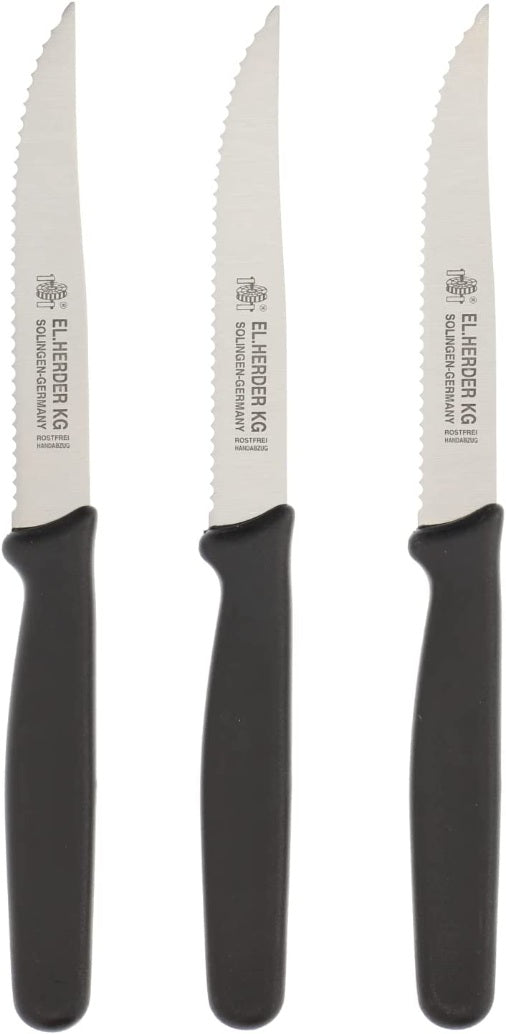El Herder - Herder Steakmessen, Set van 3 Stuks, RVS, Zwart - El Herde