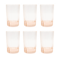 Brût Homeware, Set van 6 Water | Sap Glas 20 CL, zacht roze