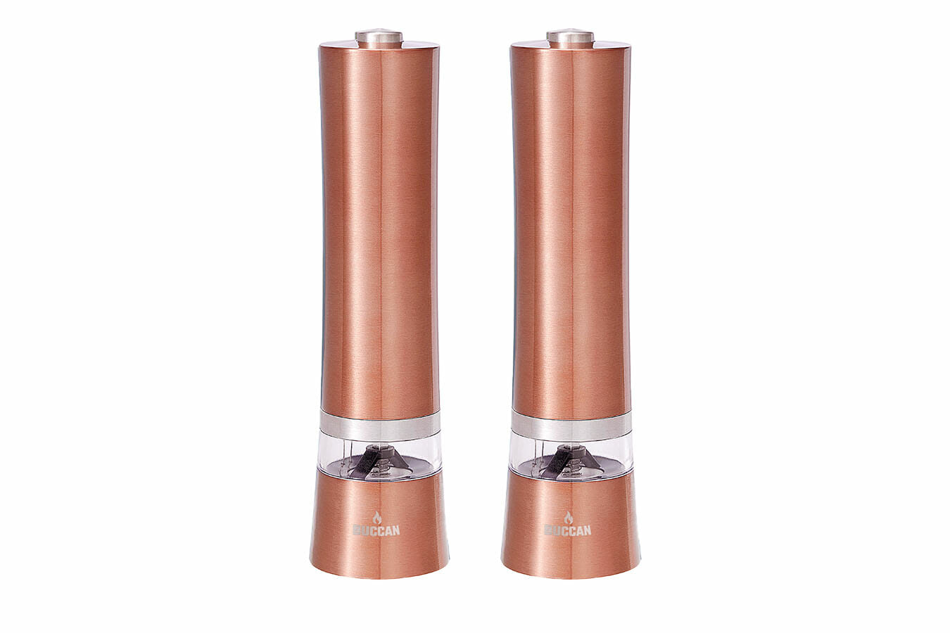 Buccan - Elektrische Peper en zoutmolen - Rosegoud - 2 stuks