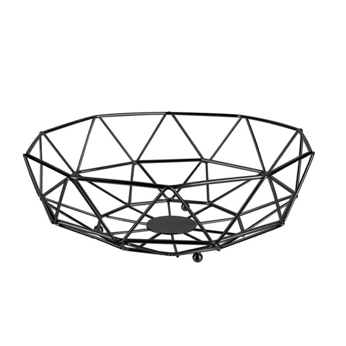 CASA DI ELTURO Fruitmand Opbergmand Diamond Zwart – Ø 28 cm