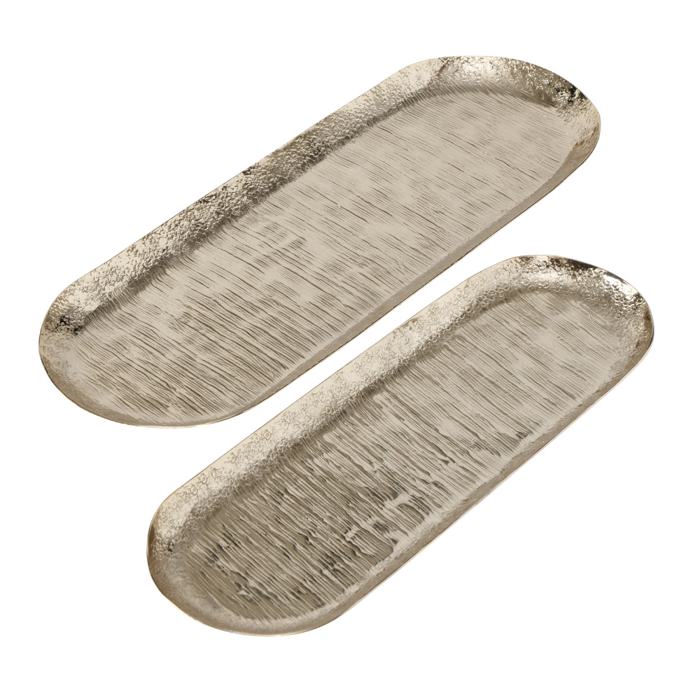 Dulaire Schaal Aluminium Langwerpig Champagne 2 st. 19x52 cm