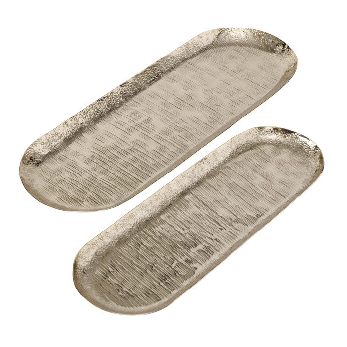 Dulaire Schaal Aluminium Langwerpig Champagne 2 st. 19x52 cm