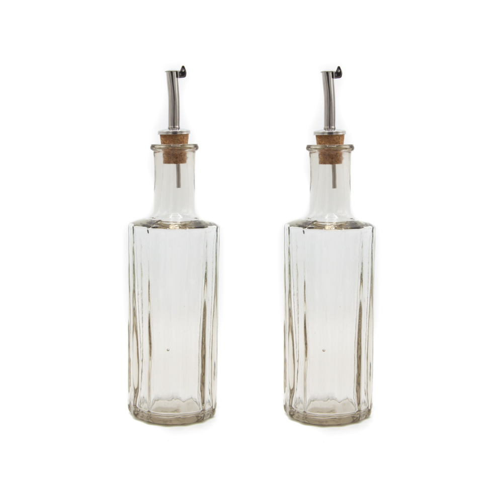 Brût Homeware, Set van 2 Olie|Azijn Fles set 30 CL, helder