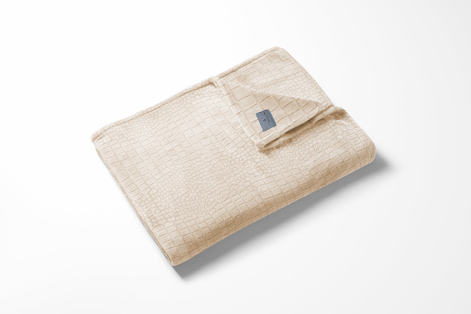 LINNICK Flanel Fleece Deken Croco - zand - 140x200cm