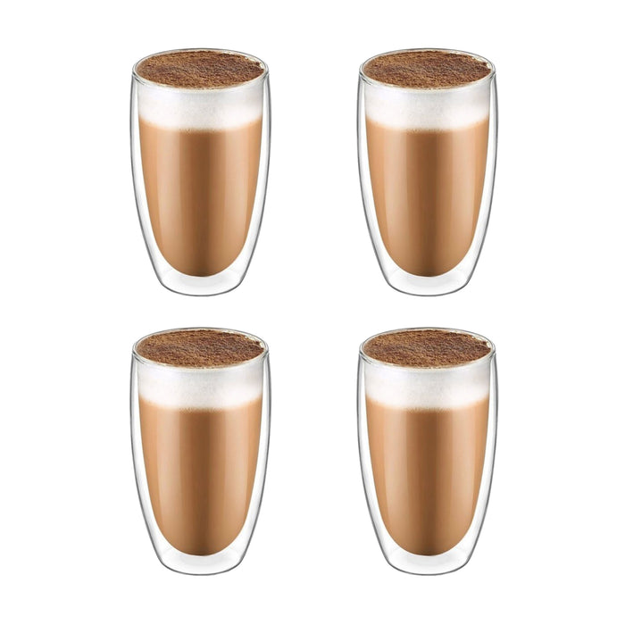 Krumble Latte Macchiato glas dubbelwandig 400ml - set van 4