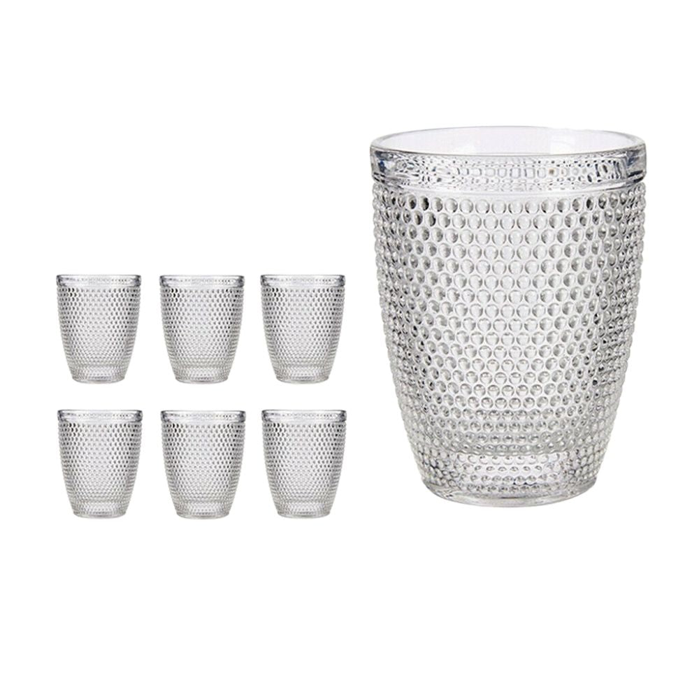 Orange85 Drinkglazen 6 Stuks met Ribbels Kristal 8x8x10 cm Antracie...