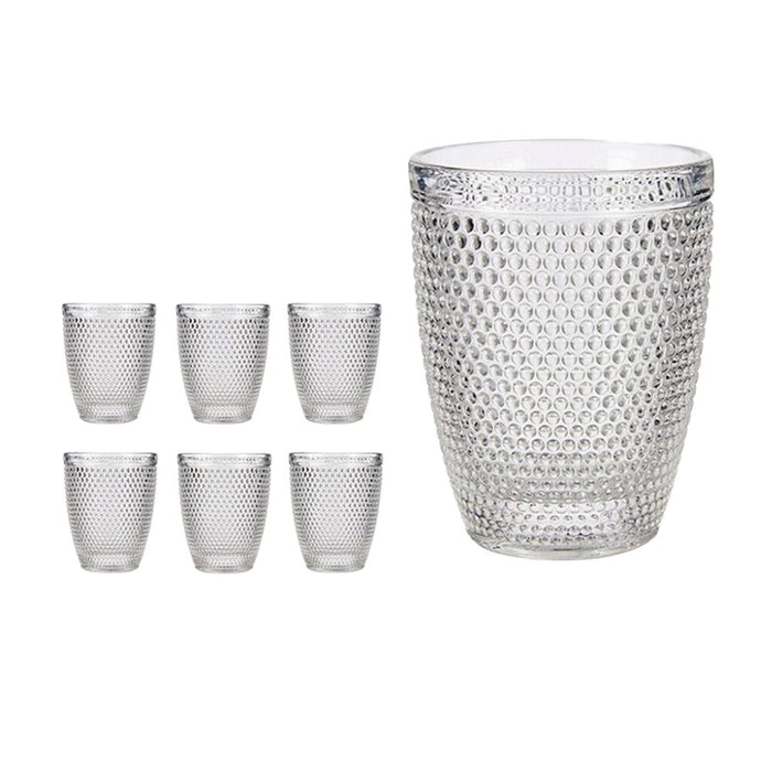 Orange85 Drinkglazen 6 Stuks met Ribbels Kristal 8x8x10 cm Antracie...