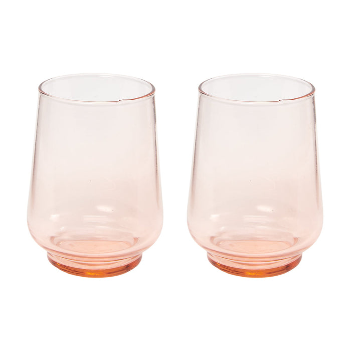 Return to Sender Roze, stapelbare waterglazen, large, set van 2