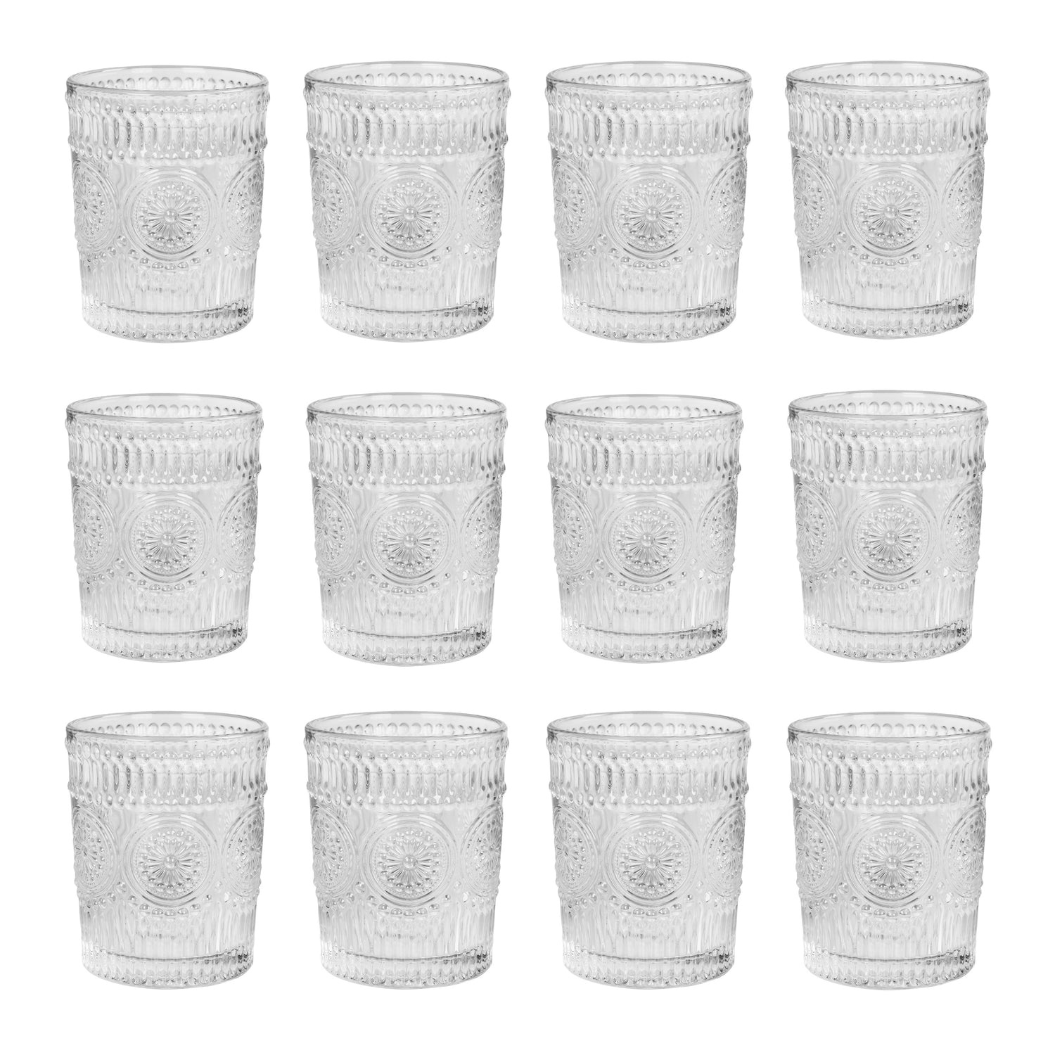 Krumble Waterglas vintage - 260 ml - Set van 12