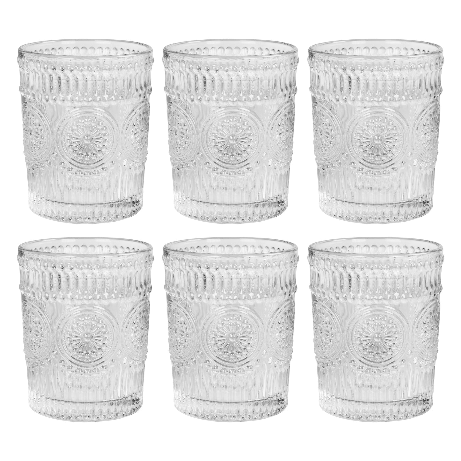 Krumble Waterglas vintage - 260 ml - Set van 6