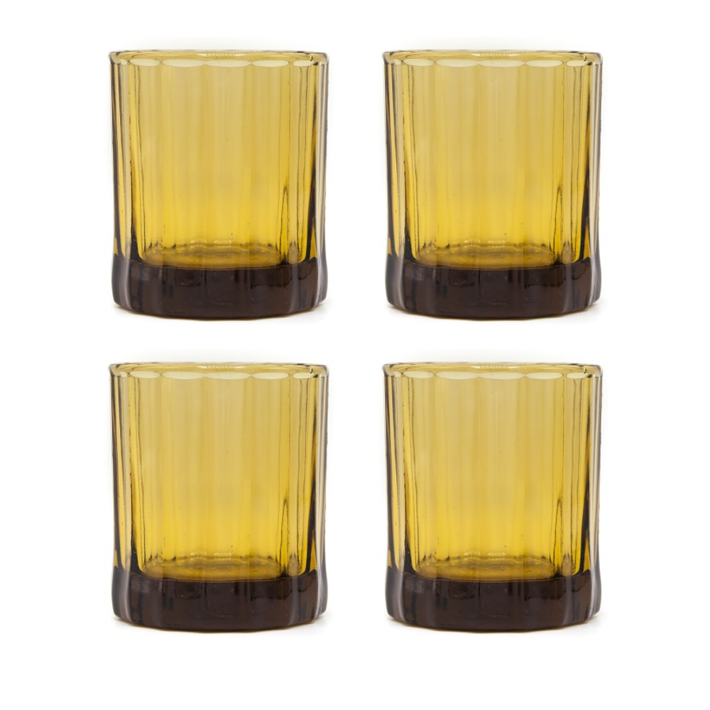 Brût Homeware, Set van 4 Tumbler 25 CL, amber