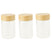 Pebbly - Kruidenpotjes, Set van 3 Stuks, Bamboe, 750 ML  - Pebbly