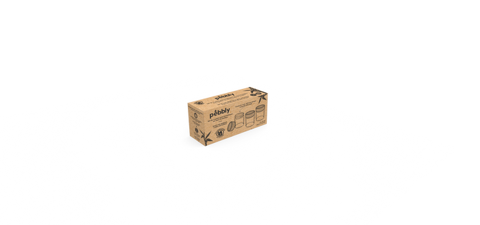 Pebbly - Kruidenpotjes, Set van 3 Stuks, Bamboe, 750 ML  - Pebbly