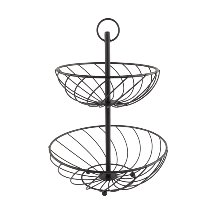 Orange85 Fruitschaal Zwart Etagere Fruitmand 2 Lagen