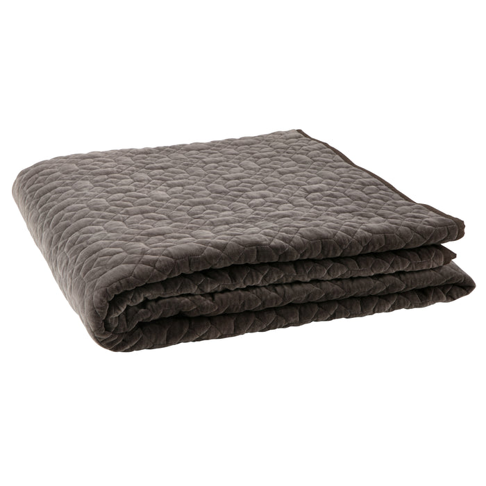 WOOOD Geometric Sprei - Washed Velvet - Warm Grijs - 220x220