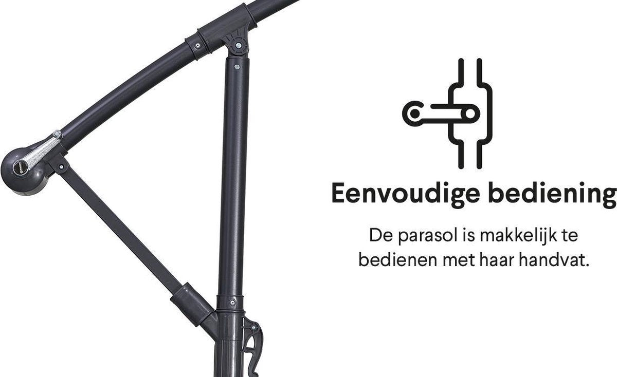 Homra Alpha Deluxe zweefparasol - Ø300 cm - incl. vulbare tegels