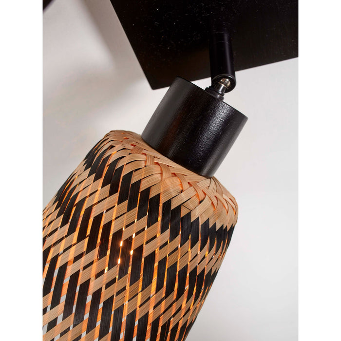 GOOD&MOJO Plafonniere Java - Bamboe Zwart|Naturel - 28x15x24cm
