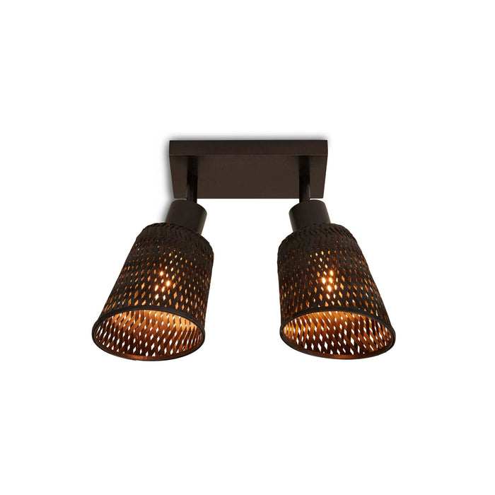 GOOD&MOJO Plafonniere Java - Bamboe Zwart - 28x15x24cm