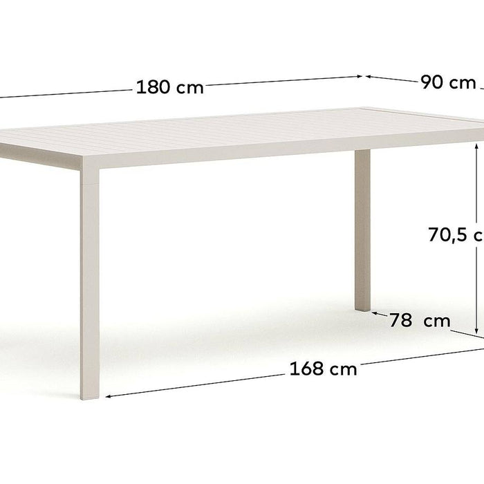 Kave Home - Culip buitentafel van aluminium met witte afwerking 180 x