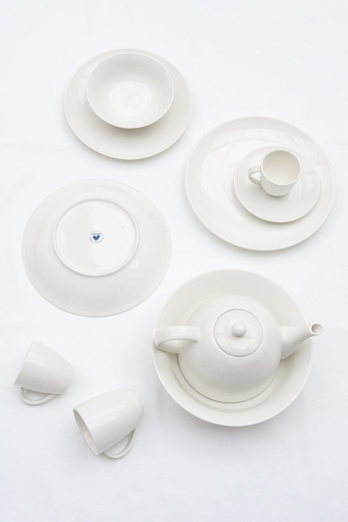 vtwonen Theekoppen met Schoteltjes - Set van 4 - Wit - Porselein