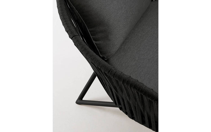 Kave Home - Branzie zwarte fauteuil van touw