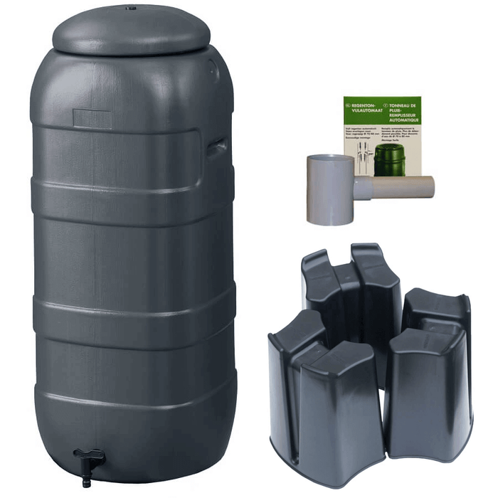 Harcostar - Regenton Rainsaver - Antraciet 100 L + Voet + Vulautomaat