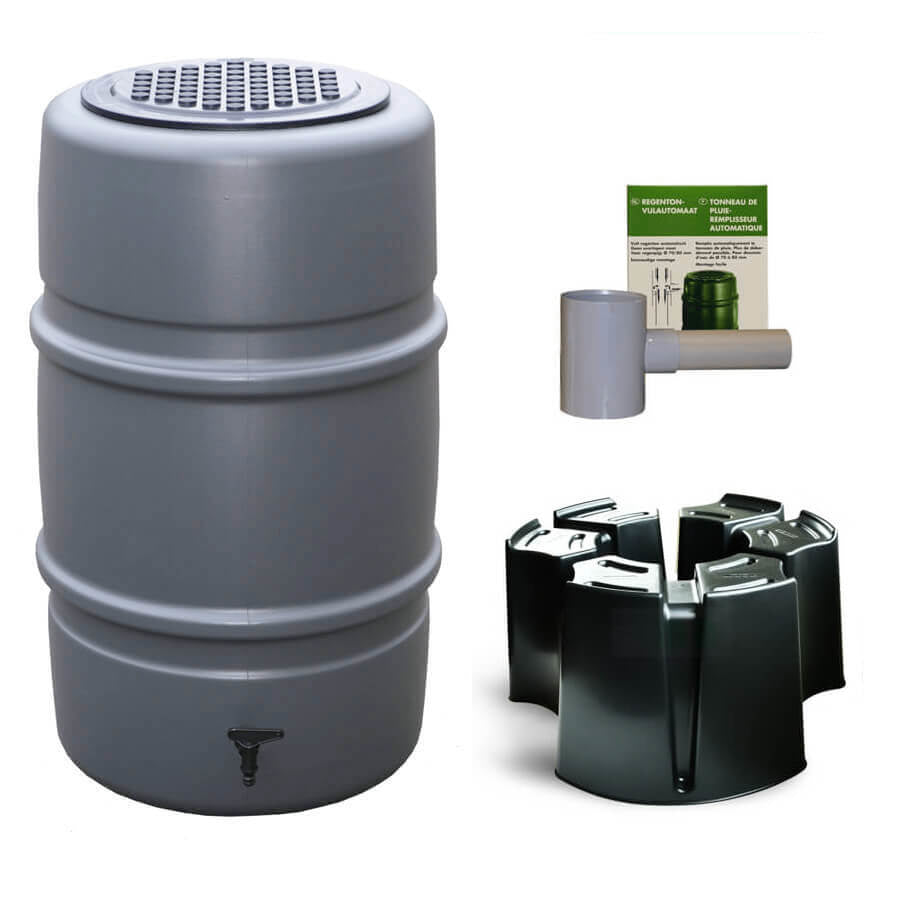Harcostar - Regentonset Harcostar - 227 L - Antraciet + Voet + Vulauto