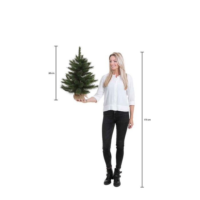 Mica Decorations Kunst kerstboom - mini - LED lampjes - 60 cm
