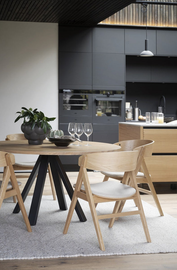 Rowico Home Waterton Houten Eetkamerstoel Naturel - Beige Zitting