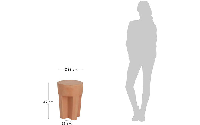 Kave Home - Vilena bijzettafel terracotta Ø 33 cm
