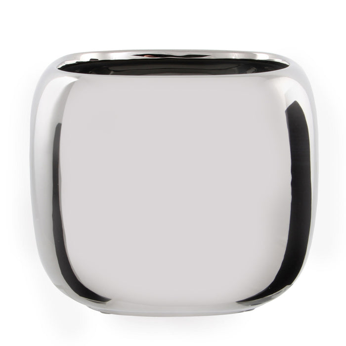 Mica Decorations Plantenpot - zilverkleurig - keramiek - 13 x 10 cm