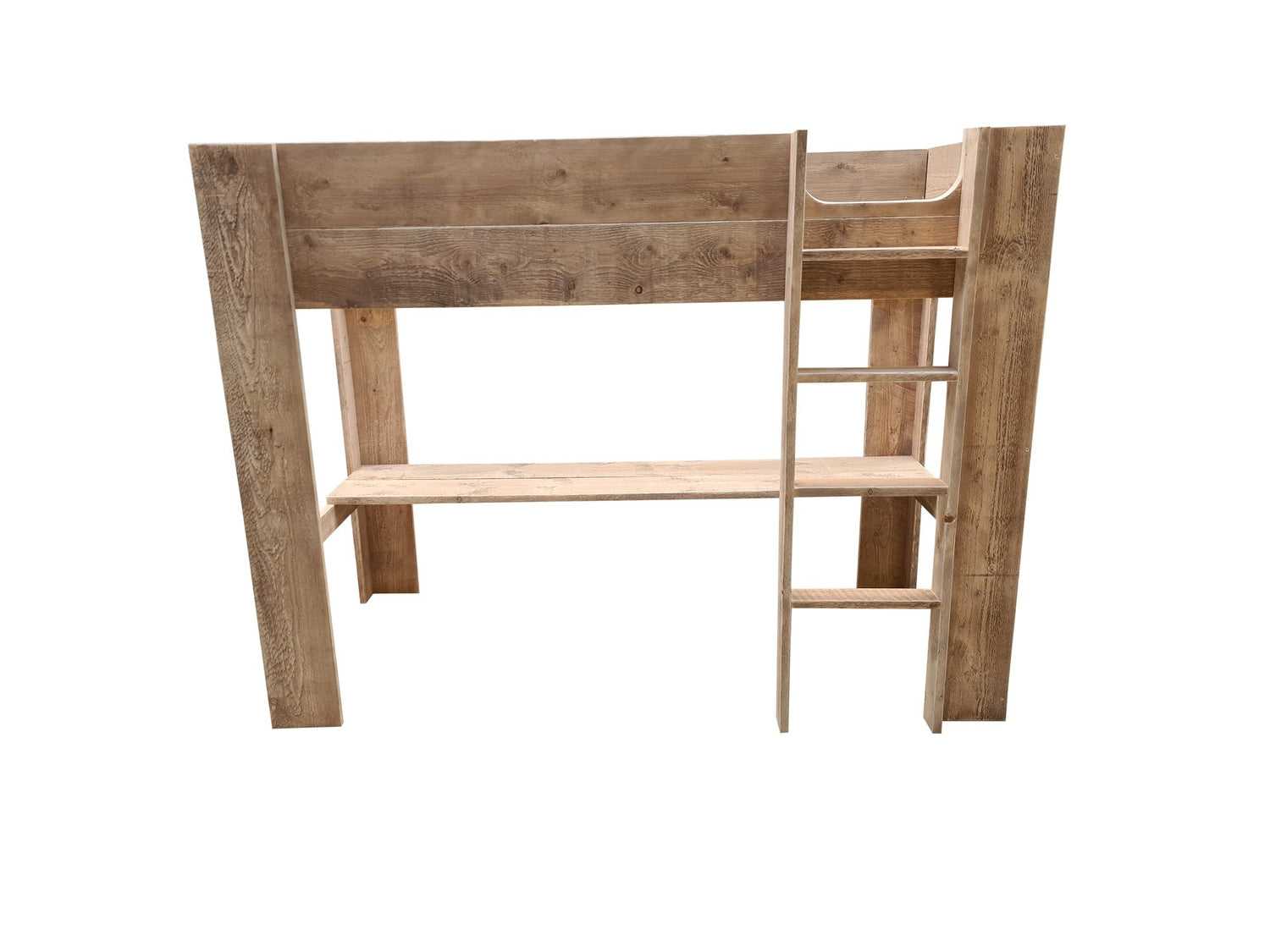 Wood4you - Hoogslaper Noortje bed met bureau Detroit  steigerhout