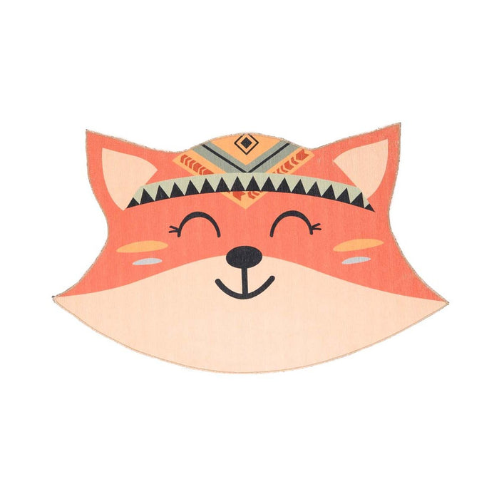 Tapeso Vloerkleed vos kinderkamer - Wasbaar terra - 90x150 cm