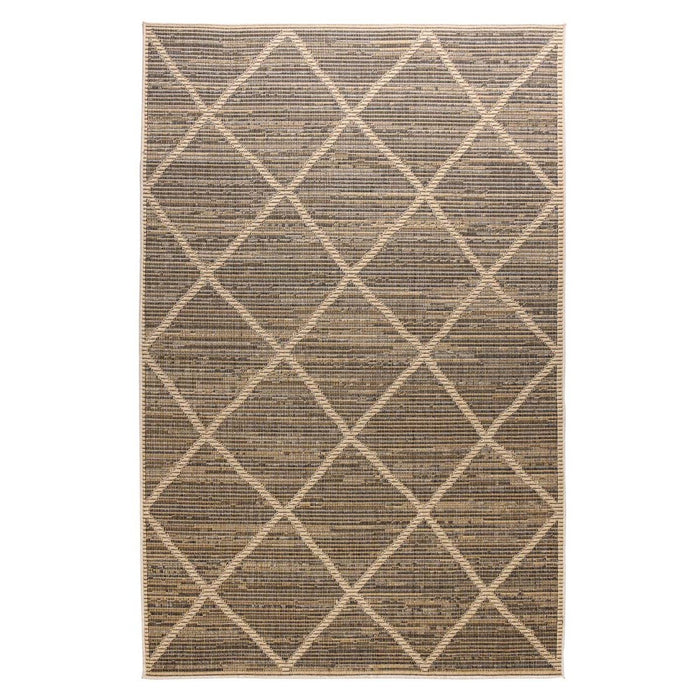 Boho&me Jute buitenkleed ruiten Sunny - naturel - 100x200 cm