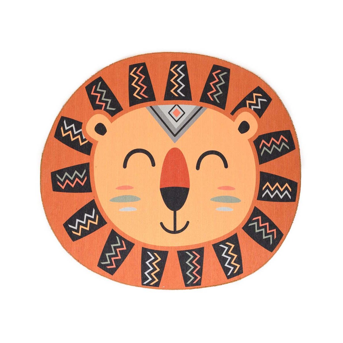 Amiah Vloerkleed leeuw kinderkamer - Wasbaar terra - 140x150 cm