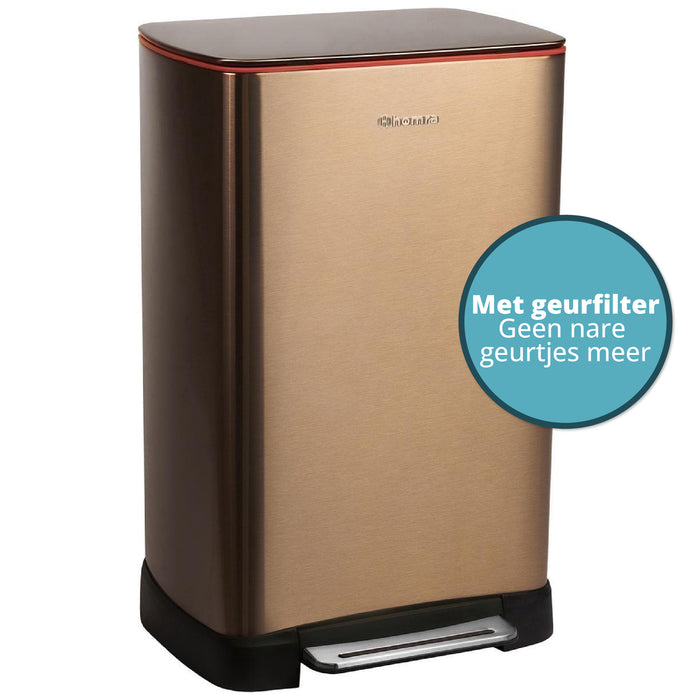 Homra Koniq Prullenbak met pedaal - 30 liter - Koper