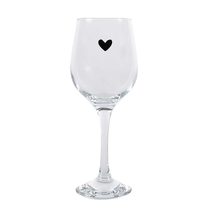 Clayre & Eef Wijnglas Hart 300 ml Transparant Glas