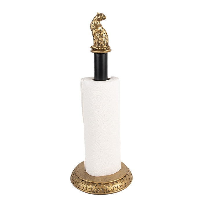 Clayre & Eef Keukenrolhouder  Ø 16x41 cm Goudkleurig Zwart Kunststof