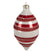Clayre & Eef Kerstbal Ø 8x15 cm Rood Wit Glas