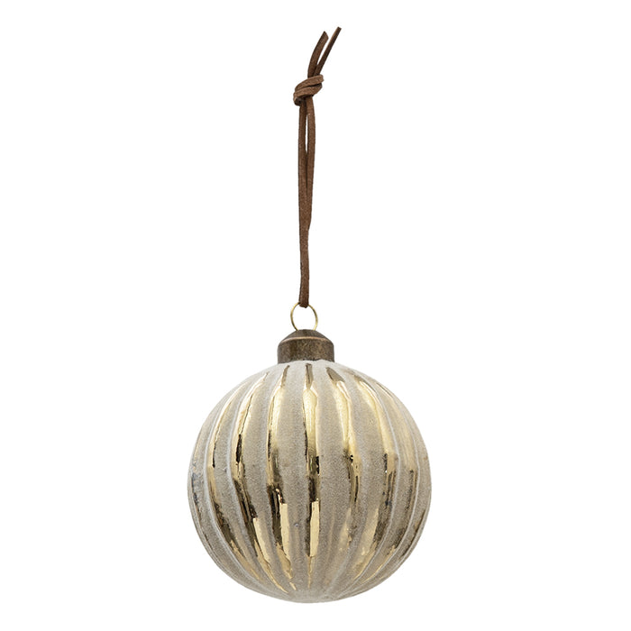 Clayre & Eef Kerstbal Set van 4  Ø 8 cm Goudkleurig Glas Rond