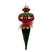 Clayre & Eef Kerstbal  18 cm Rood Groen Glas Kerstboomversiering