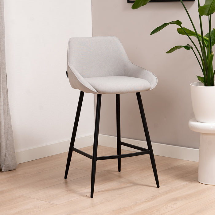 Bronx71 Scandinavische barkruk Lova gerecyclede stof grijs 68 cm -