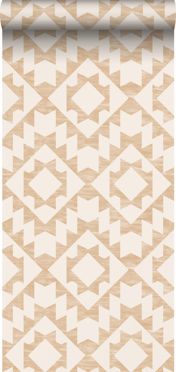 ESTAhome behang Marrakech aztec tapijt beige - 53 cm x 10,05 m - 13955