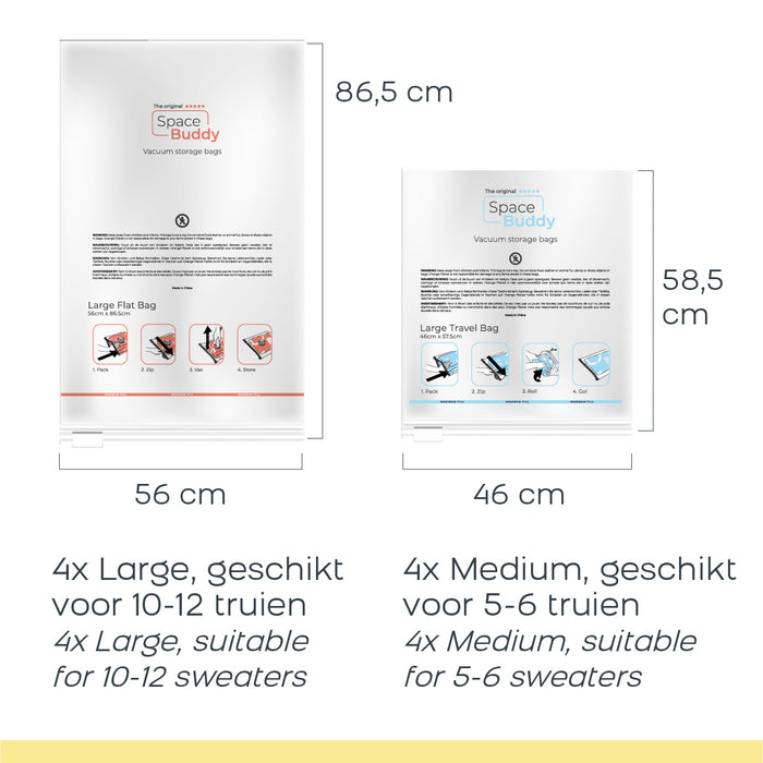 Space Buddy Vacuümzakken Opbergzakken Kleding voor Onderweg 15 st.