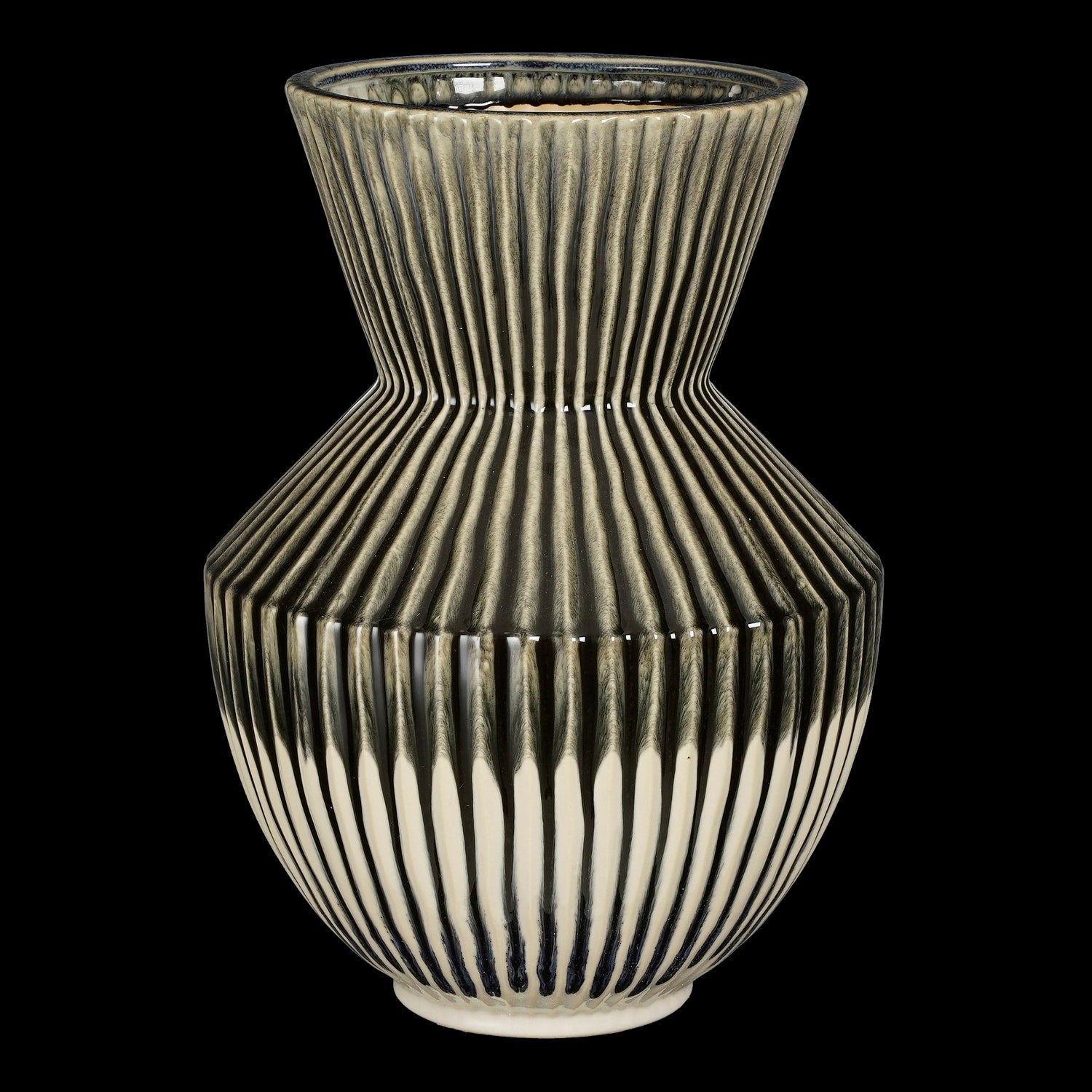 Mica Decorations Reims Vaas - H41,5 x Ø29,5 cm - Keramiek - Zwart