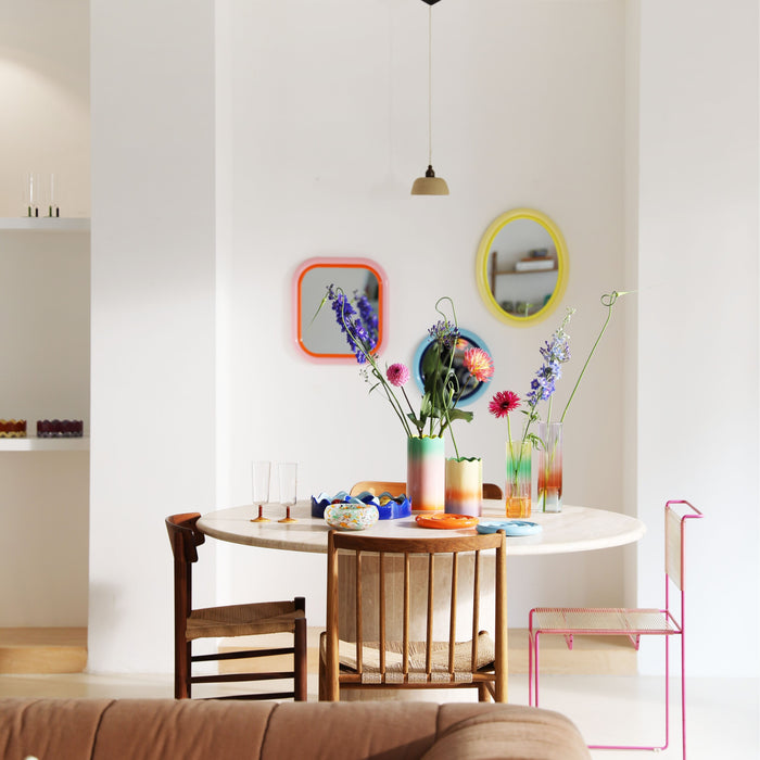 &k amsterdam Sleek Spiegel Vierkant - Roze