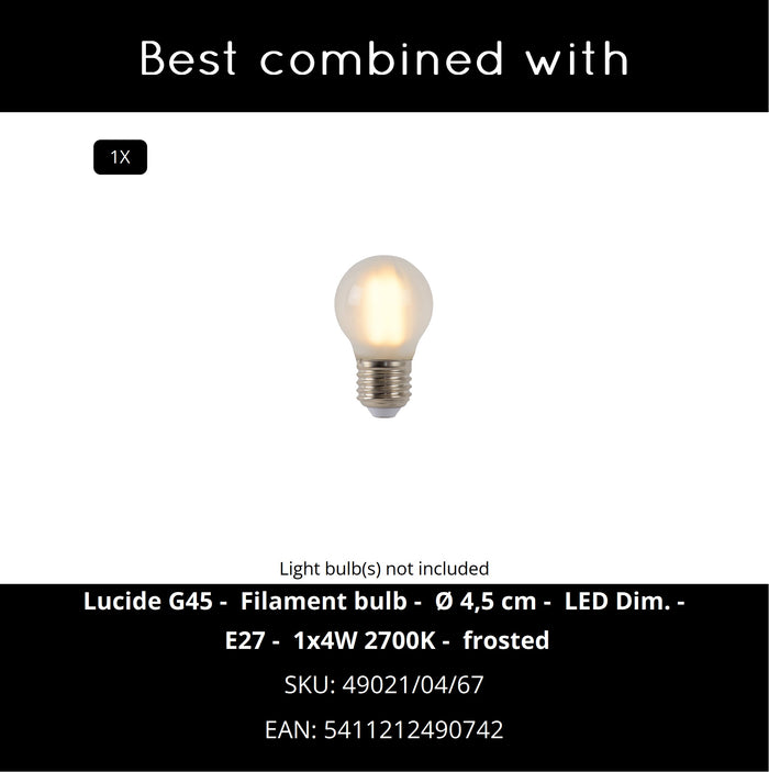 Lucide SOLID Wandlamp 1xE27 - Antraciet