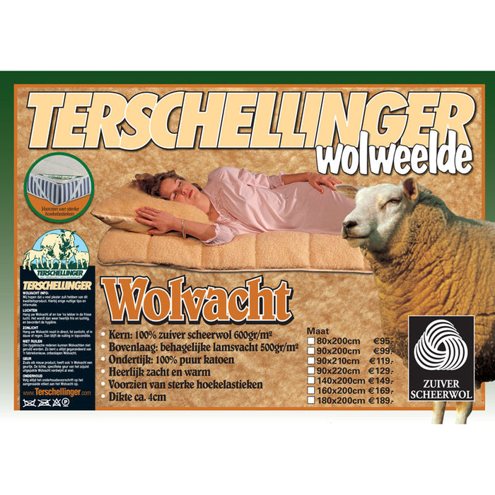 Terschellinger Wolweelde - Wollen Matrasoplegger - 180x220cm