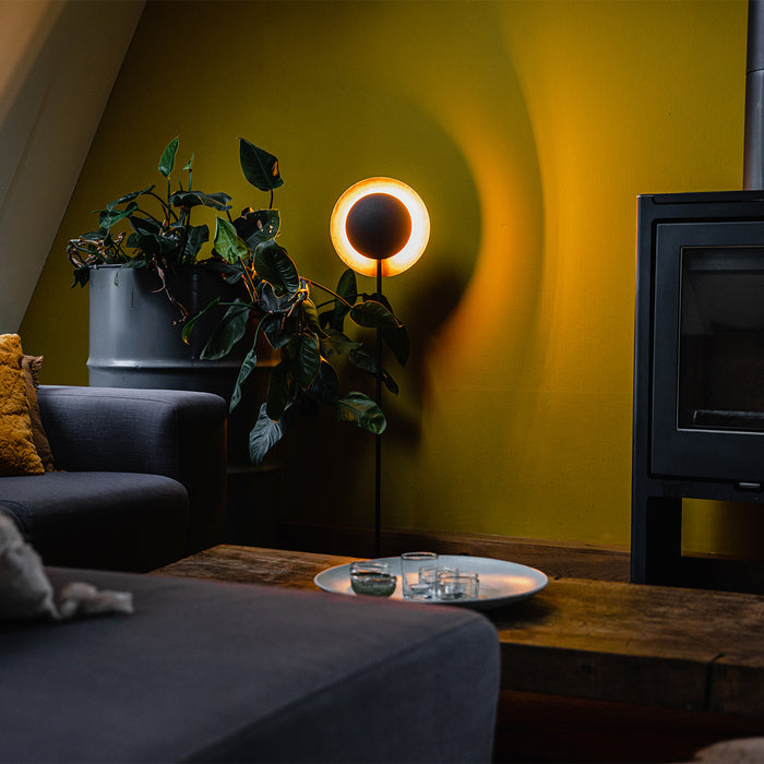 QAZQA Art Deco vloerlamp zwart met goud - Emilienne